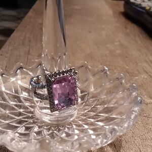 Paparazzi Pink and Silver Ring with Square-Cut Gemstone